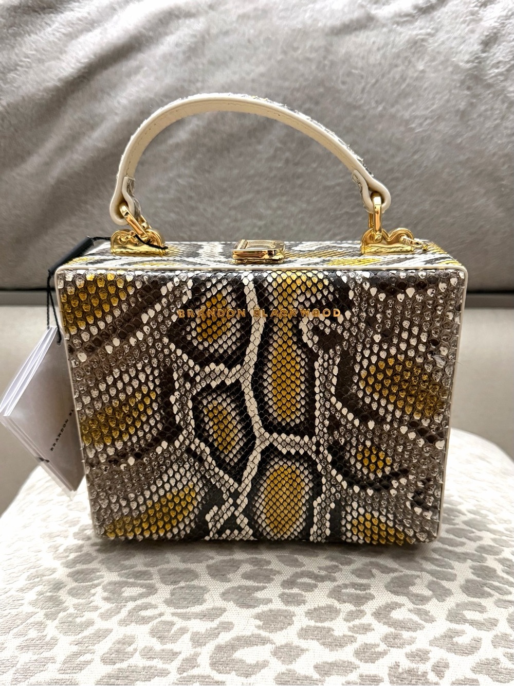 Brandon Blackwood Yellow & Gray Python Full Size Trunk